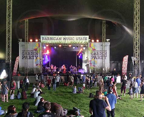 Ground support truss for Walthamstowe Garden Party main stage.